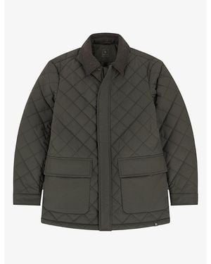 BOGGI Padded Patch-Pocket Woven Peacoat - Grey
