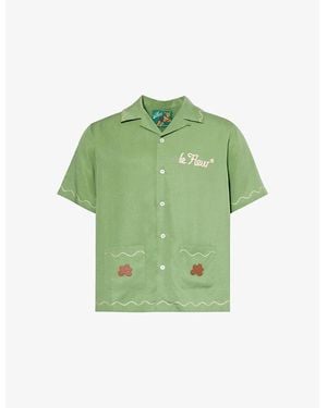 GOLF le FLEUR Petalers Embroidered Twill Shirt - Green