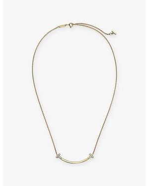 Tiffany & Co. Tiffany T Smile Medium 18Ct- And 0.19Ct Round-Brilliant Diamond Pendant Necklace - Metallic