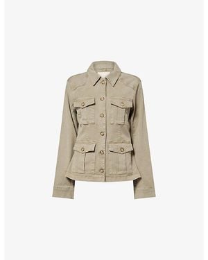 PAIGE Stacey Flap-Pocket Stretch-Woven Jacket - Natural
