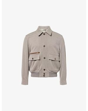 dunhill Super 120S Collared Wool Jacket - White