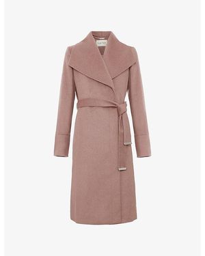 Phase Eight Nicci Belted Wool-Blend Coat - Pink