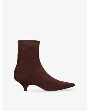 Neous Poera Stretch Suede Sock Ankle Boots - Brown