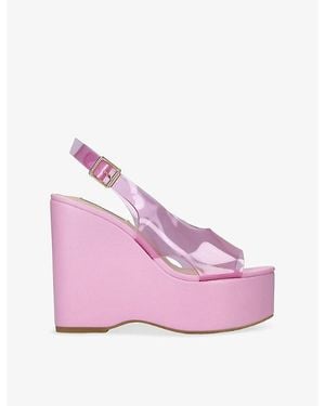 Steve Madden Scorcher Vinyl Wedge Sandals - Pink
