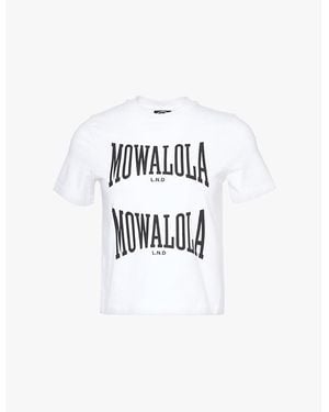 Mowalola Brand-Print Regular-Fit Stretch-Cotton T-Shirt - White