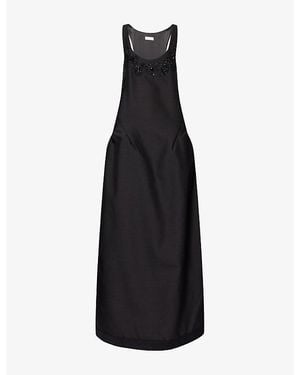 Dries Van Noten Drazero Embellished Wool-Silk Blend Maxi Dress - Black