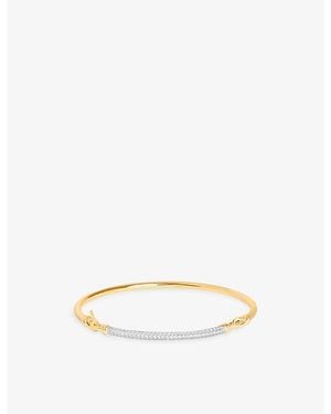 Astrid & Miyu Pavé Knot-Plated 925 Sterling Bangle - White