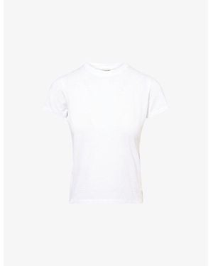 FRAME The Baby Short-Sleeves Cotton-Jersey T-Shirt - White