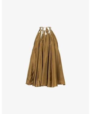 Zimmermann Mahon Chain Neck Silk Blouse - Natural