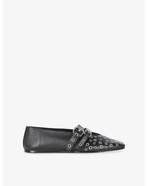 The Kooples Eyelet-Detail Leather Mary Jane Shoes - Black