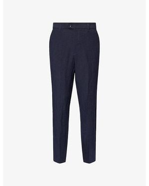 Percival Tailored Linen Trousers - Blue