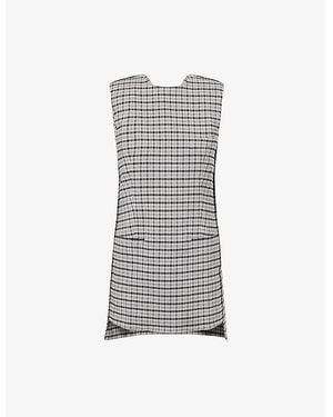 Acne Studios Check-Print Sleeveless Stretch-Wool Midi Dress - Grey
