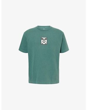 Obey Graphic-Print Regular-Fit Cotton T-Shirt - Green