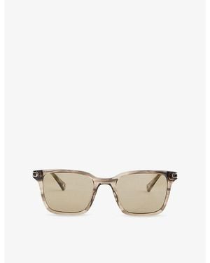 Orlebar Brown Robbie Rectangular Acetate Sunglasses - Metallic