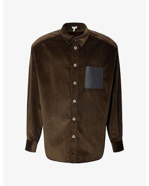 Loewe Oversized Cotton-Cord Overshirt - Brown
