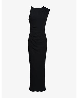 House Of Cb Keoni Draped Crepe Maxi Dress Xs (A-C Cup) - Black