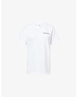 Sporty & Rich Health Is Wealth Round-Neck Cotton-Jersey T-Shirt - White