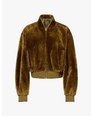 Arma Azra Reversible Velvet Bomber Jacket - Green