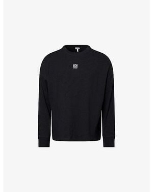 Loewe Anagram-Embroidered Cotton T-Shirt - Blue