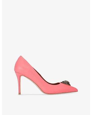 Kurt Geiger Belgravia Eagle Heeled Leather Courts - Pink