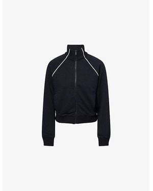 Spanx Airpique Mock-Neck Stretch-Modal Track Jacket - Blue