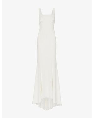 Whistles Mia Square-Neck Crepe Wedding Gown - White