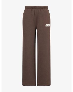 The Couture Club Ctre Sport Logo-Print Cotton Jogging Bottoms - Brown