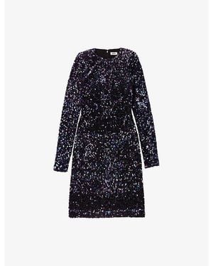 Ro&zo Evie Cluster Sequin Long Sleeve - Blue
