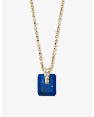 Astley Clarke Deco 18Ct Vermeil, Lapis And Sapphire Pendant Necklace - Blue