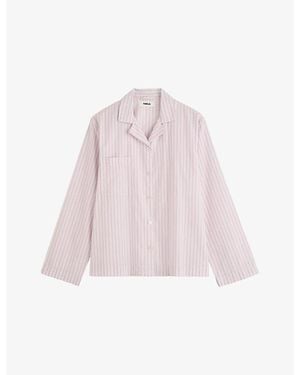 Tekla Striped Cotton-Twill Pyjama Shirt - Pink