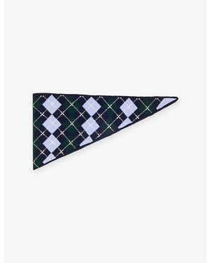 Maje Argyle Printed Wool Triangle Scarf - Blue