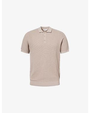 Arne Short-Sleeve Rib-Knit Cotton Polo Shirt - Natural
