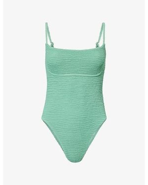 Cheap Monday Sausalito Crinkle Spaghetti Strap Swimsuit - Green