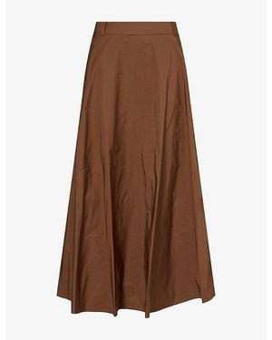 Max Mara Radzmir Flared Woven Maxi Skirt - Brown