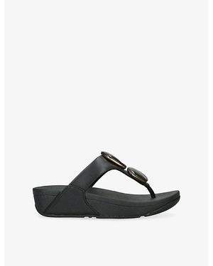 Fitflop Lulu Marble Leather Sandals - Black