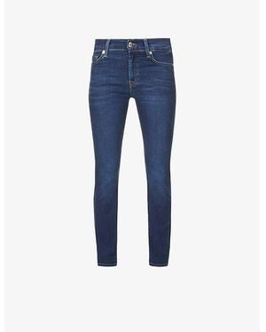 7 For All Mankind Roxanne Slim-Fit Mid-Rise Stretch Denim Jeans - Blue