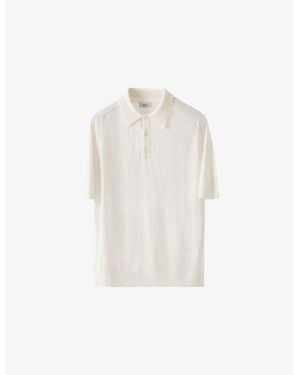Eton Raglan-Sleeve Regular-Fit Linen And Cotton-Blend Knitted Polo Shirt - White