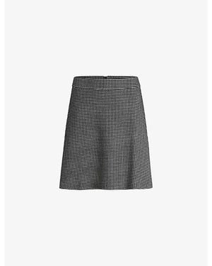 HUGO Jacquard Slim-Fit High-Rise Stretch-Jersey Mini Skirt - Black