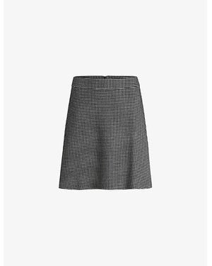 HUGO Jacquard Slim-Fit High-Rise Stretch-Jersey Mini Skirt - Black