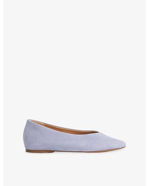 Dune Highcut Suede Ballet Flats - Blue
