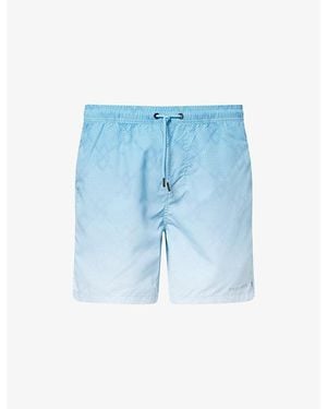 Daily Paper Ombre Dotted Logo-Print Swim Shorts - Blue