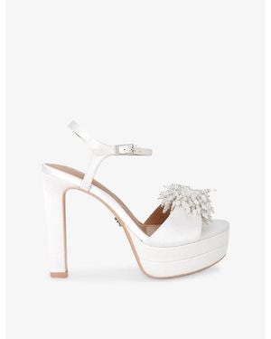 Carvela Kurt Geiger Lucia Platform-Heel Satin Sandals - White