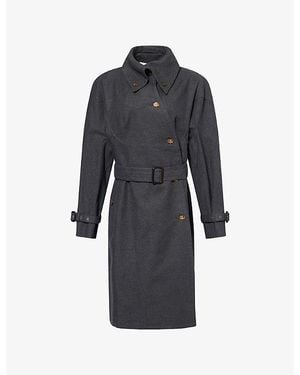 Vivienne Westwood Classic-Collar Belted Cotton Coat - Black