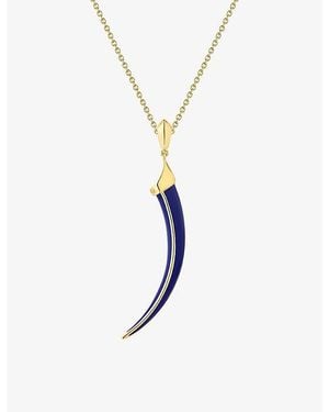 Shaun Leane Sabre Solis 18Ct-Plated Vermeil Sterling- And Enamel Pendant Necklace - Blue