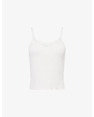 CFCL Portrait V-Neck Knit Camisole Top - White