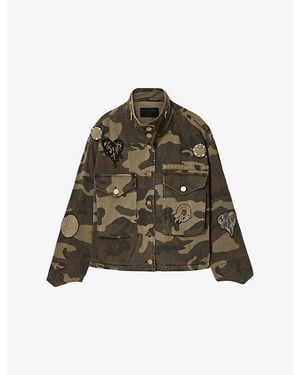 AllSaints Clay Camouflage Cotton Jacket - Green
