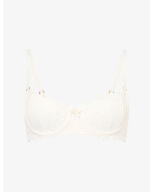 Lounge Underwear Tempt Lace Balcony Bra - White