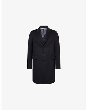 Paul Smith Peak-Lapel Single-Breasted Wool And Cashmere Overcoat - Blue