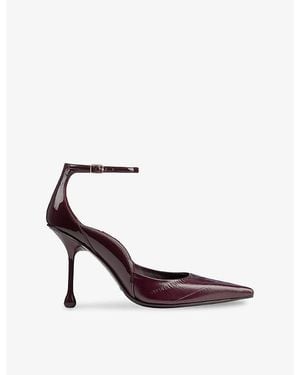 Jimmy Choo Quinci 95 Embossed Leather Heels - White