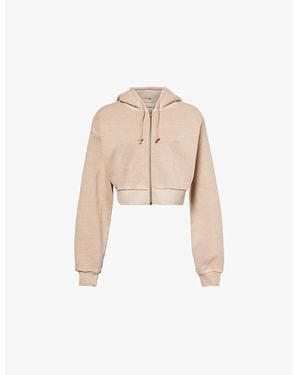 GYMSHARK Everywear Cropped Cotton-Jersey Hoody - Natural